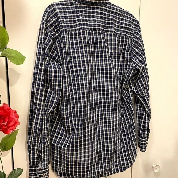 🌷 Tommy Hilfiger🌷Navy Blue Green Red White Plaid Button Down Shirt - Picture 6 of 7
